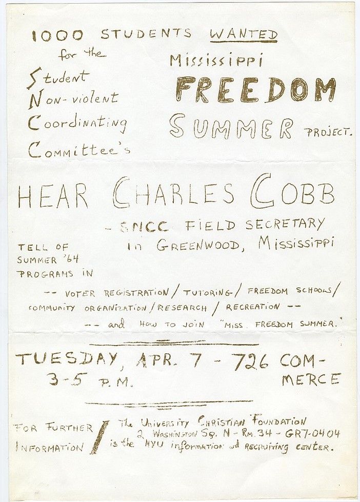 Advert for the Freedom Summer