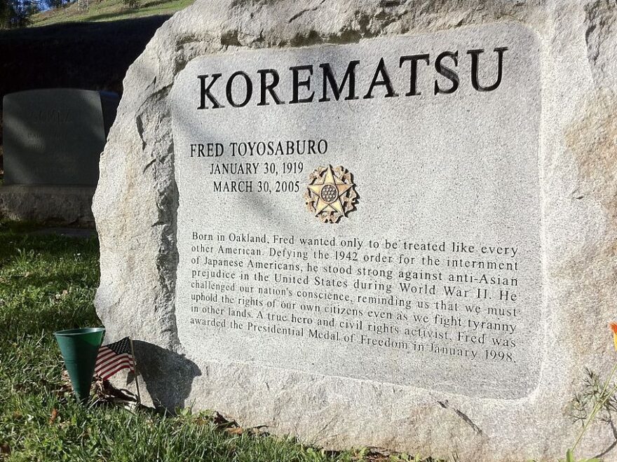 Gravestone of Fred Korematsu